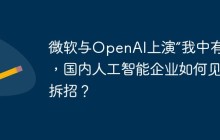 微软与OpenAI上演“我中有你”，国内人工智能企业如何见招拆招？