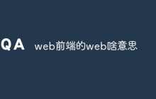 web前端的web啥意思