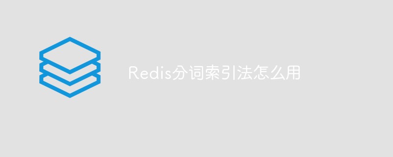 Redis 단어 분할 색인 방법을 사용하는 방법