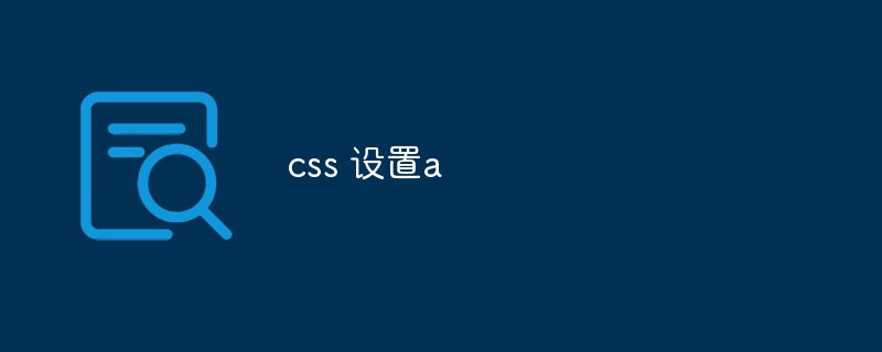 CSS-Einstellung a