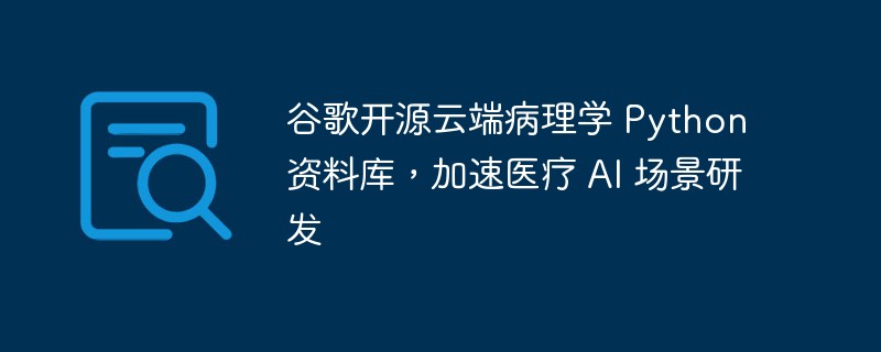 Google のオープンソース クラウド病理学 Python データベースで医療 AI シナリオの開発を加速