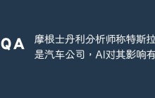 摩根士丹利分析师称特斯拉仍是汽车公司，AI对其影响有限