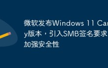 微软发布Windows 11 Canary版本，引入SMB签名要求，加强安全性