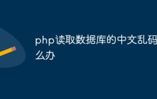php读取数据库的中文乱码怎么办