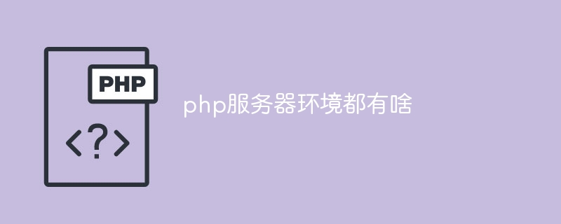 php伺服器環境都有啥