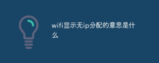 wifi显示无ip分配的意思是什么