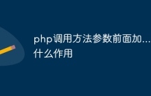 php调用方法参数前面加...有什么作用