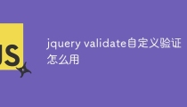 jquery validate自定义验证怎么用