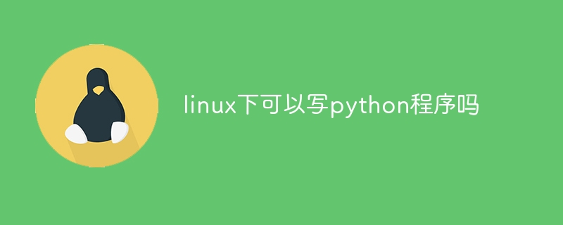 linux下可以写python程序吗