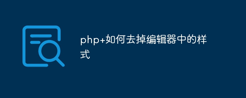 php+のエディターでスタイルを削除する方法