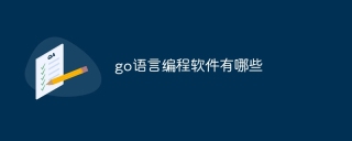 go语言编程软件有哪些