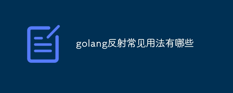 golang反射常见用法有哪些