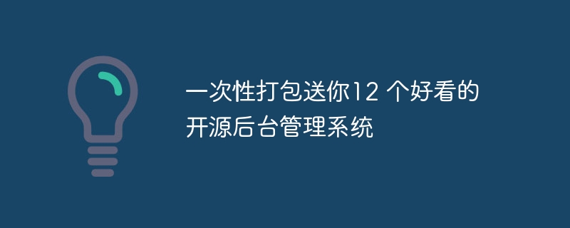 하나의 패키지에 12개의 아름다운 오픈 소스 백엔드 관리 시스템 제공