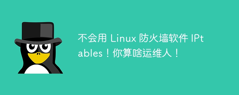 Ich weiß nicht, wie man die Linux-Firewall-Software IPtables verwendet! Was für ein Betriebs- und Wartungstyp sind Sie?