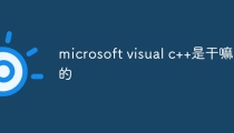 microsoft visual c++是干嘛的