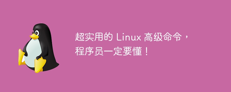 超实用的 Linux 高级命令，程序员一定要懂！