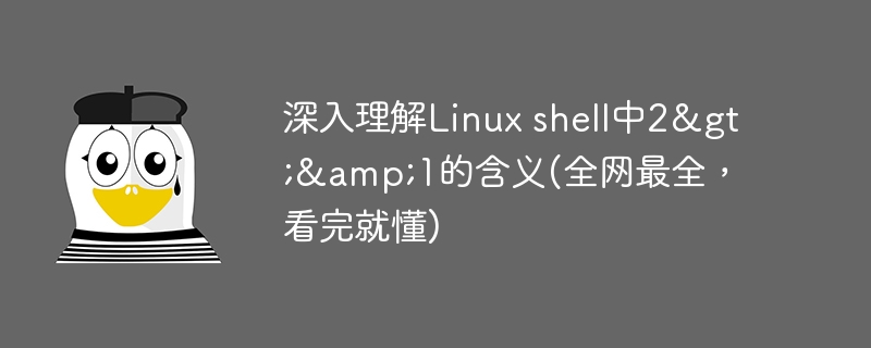 Pemahaman mendalam tentang maksud 2>&1 dalam shell Linux (yang paling komprehensif pada keseluruhan rangkaian, anda akan faham selepas membacanya)