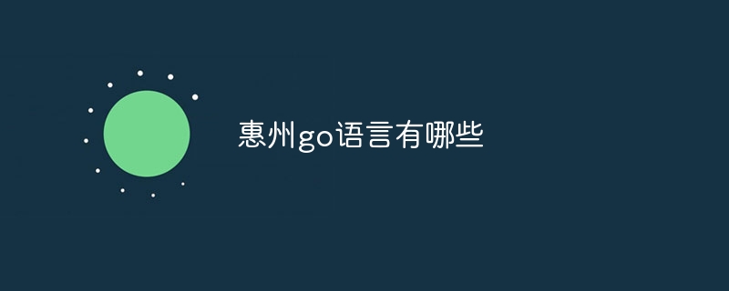 惠州go语言有哪些