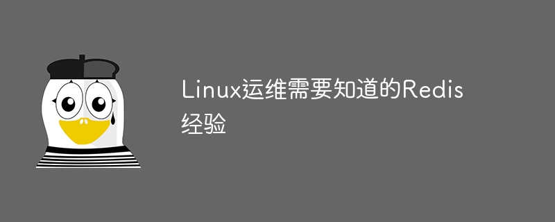 Pengalaman Redis yang perlu anda ketahui untuk operasi dan penyelenggaraan Linux