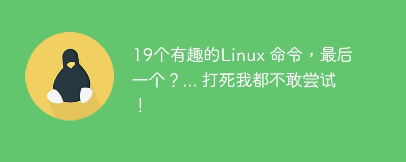 19 interessante Linux-Befehle, der letzte? ...Ich würde es nicht einmal wagen, es zu Tode zu versuchen!