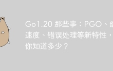 Go1.20 那些事：PGO、编译速度、错误处理等新特性，你知道多少？