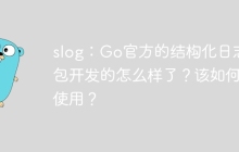 slog：Go官方的结构化日志包开发的怎么样了？该如何使用？