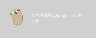 在本地使用 golangci-lint 的方案