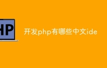 开发php有哪些中文ide