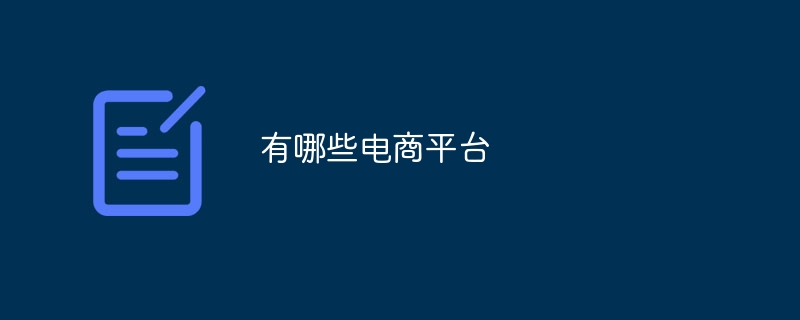 どのような電子商取引プラットフォームがありますか?