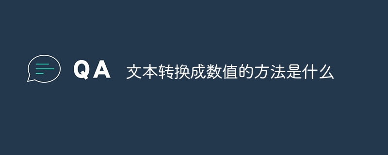 텍스트를 숫자 값으로 변환하는 방법은 무엇입니까?