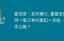 面试官：支付接口, 重复支付同一笔订单只能扣一次钱， 怎么做？