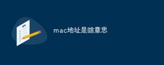 mac地址是啥意思
