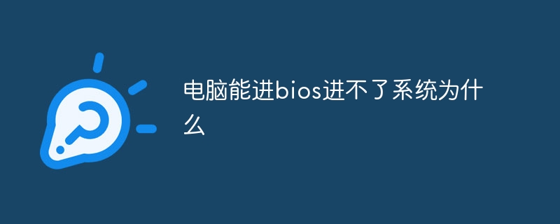 컴퓨터가 BIOS에 들어갈 수 있지만 시스템에는 들어갈 수 없는 이유는 무엇입니까?