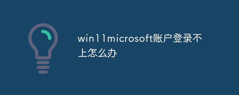 내 win11 Microsoft 계정에 로그인할 수 없으면 어떻게 해야 합니까?