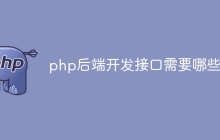 php后端开发接口需要哪些