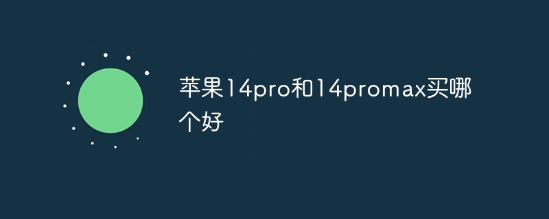 Apple 14pro와 14promax 중 어느 것을 구입하는 것이 더 낫습니까?