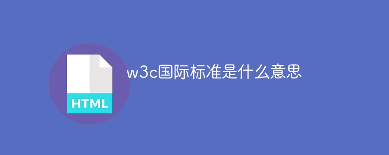 w3c国际标准是什么意思