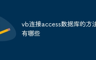 Welche Methoden gibt es, um die Access-Datenbank mit vb zu verbinden?