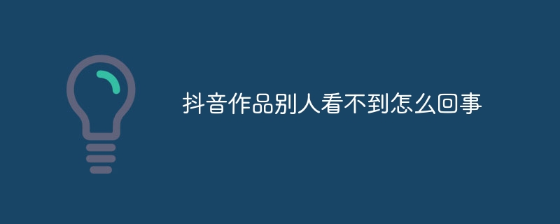 抖音作品别人看不到怎么回事