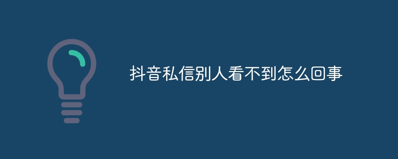 TikTokのプライベートメッセージを他の人が見ることができないのはなぜですか?