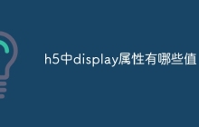 h5中display属性有哪些值