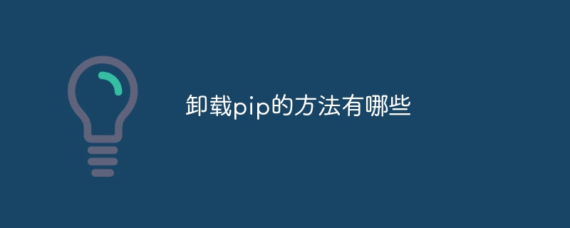 pip를 제거하는 방법은 무엇입니까?