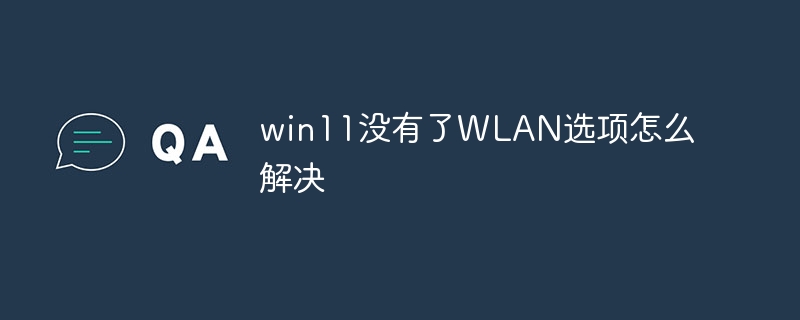 win11没有了WLAN选项怎么解决