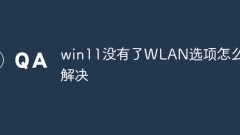 Comment résoudre le problème de l'absence d'option WLAN dans Win11