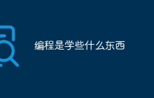 编程是学些什么东西