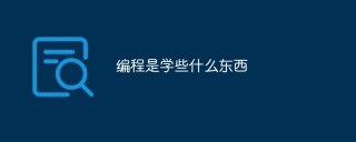 编程是学些什么东西