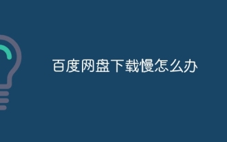 Que faire si le téléchargement de Baidu Netdisk est lent