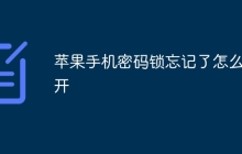 苹果手机密码锁忘记了怎么解开