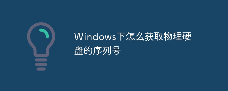 Windows下怎麼取得實體硬碟的序號