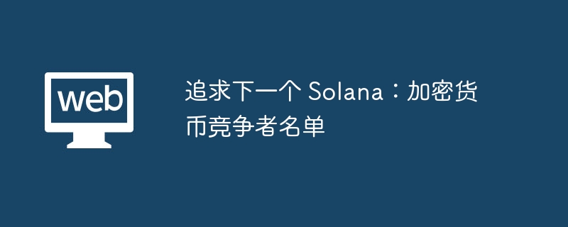 追求下一个 Solana：加密货币竞争者名单